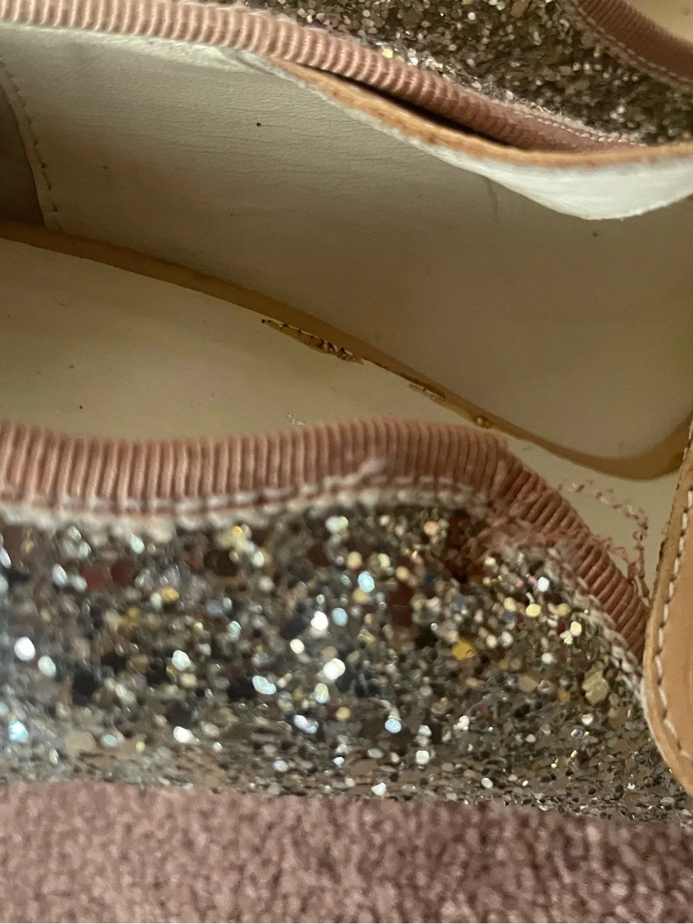 Miu Miu Glitter Peep-Toe Mary Jane Women's Shoes - Gold